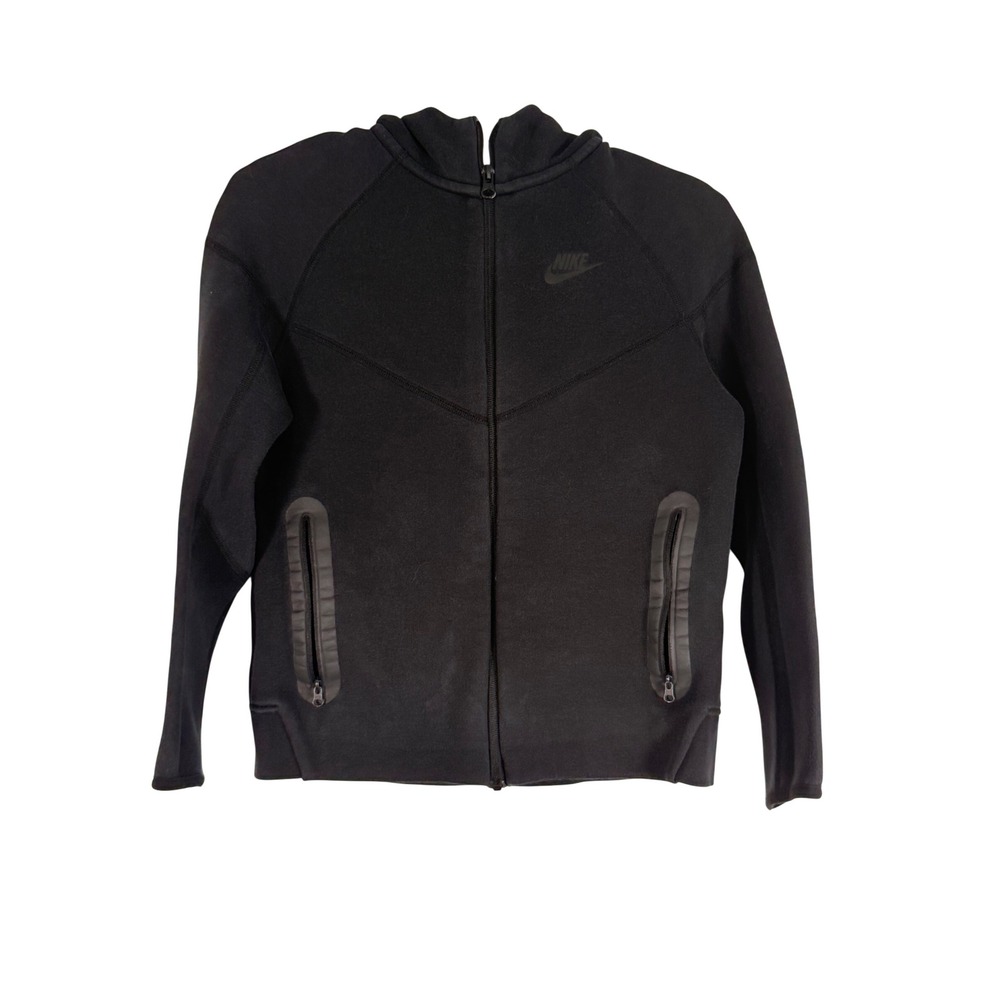 Nike Kids Tech Fleece Full Zip Hoodie Black Sportswear Jacket Large L